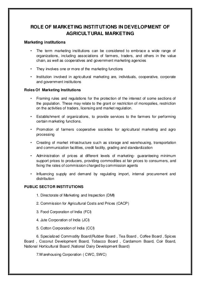 Term paper about agricultural marketing agricultural marketing policy in india